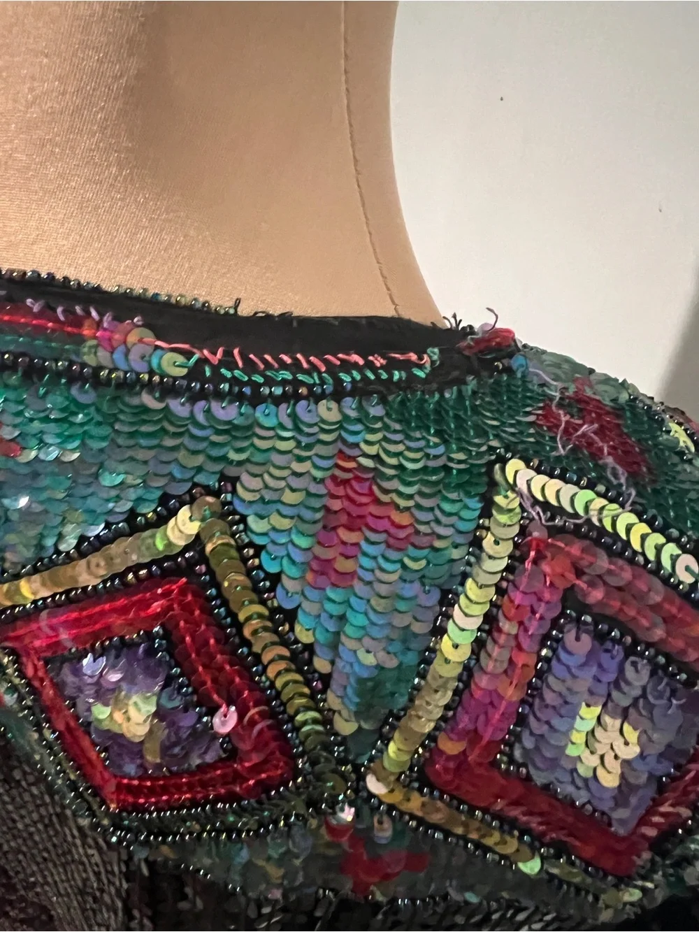 Vintage Sequins Beaded Silk Blazer Suit Jacket